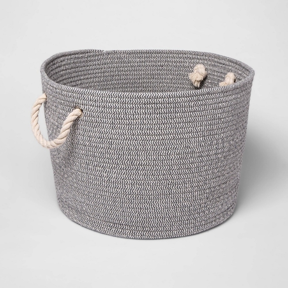 Large Round Coiled Rope Basket - Picture 4 of 5